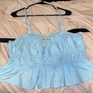 No Boundaries Light Blue Ruffled Camisole
